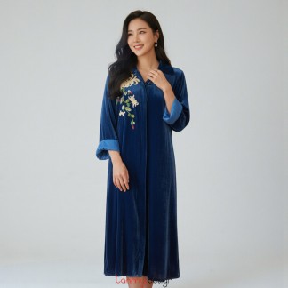 CAMILLE daisy-embroidered shirt dress